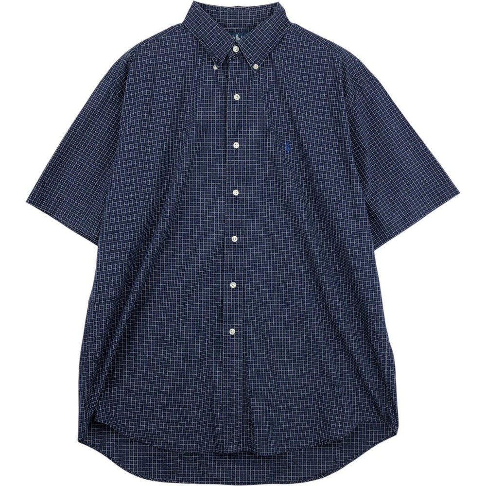 Ralph Lauren Blake Men’s L Check Short Sleeve Button Down Navy Japan