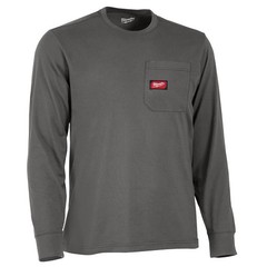 Milwaukee Gridiron Pocket T-Shirt Long Sleeve Gray Xl