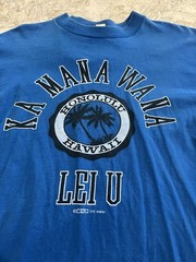 Vintage 1970s Crazy Shirts Hawaii T-shirt Xl Blue 1979 Single Stitch