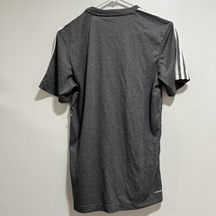Adidas Mens Climate T Shirt Gray 3 Strip White Logo Size S