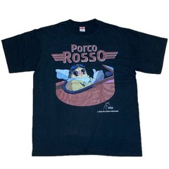 Porco Rosso Studio Ghibli Graphic Anime Movie T-Shirt XL Black