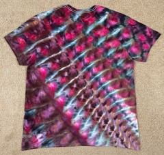 Handmade Ice Tie Dye T-Shirt XL Mens Womens Soft Cotton Blue Maroon Rolled
