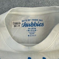 Chubbies Shirt Mens Medium White Blue The Weekend Has Arrived Graphic Tee Adult