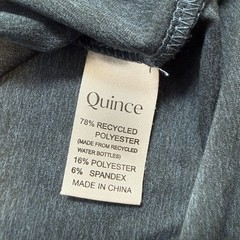 Quince Mens SS T Shirt Polyester Spandex Sz M Preppy Athleisure Eco Conscio