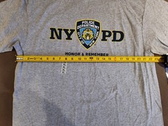 NYPD Mens Shirt Large Gray Honor Remember Cotton Officially License NOS NWT XL