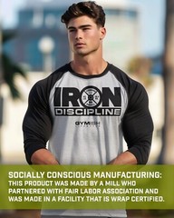 046. RAGLAN Gymish Lifestyle Funny Workout Gym T-Shirt for Men