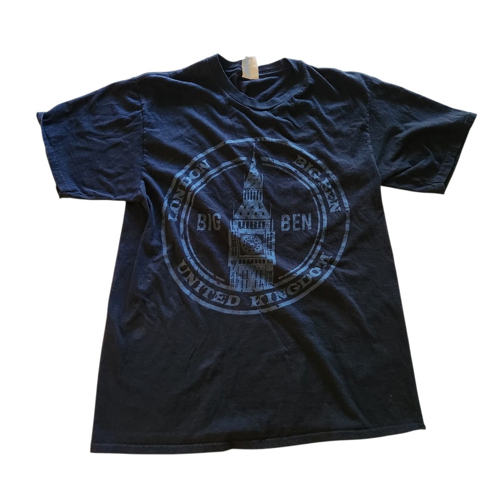 London Big Ben T-Shirt United Kingdom England UK Landmark Big Ben Blue Medium