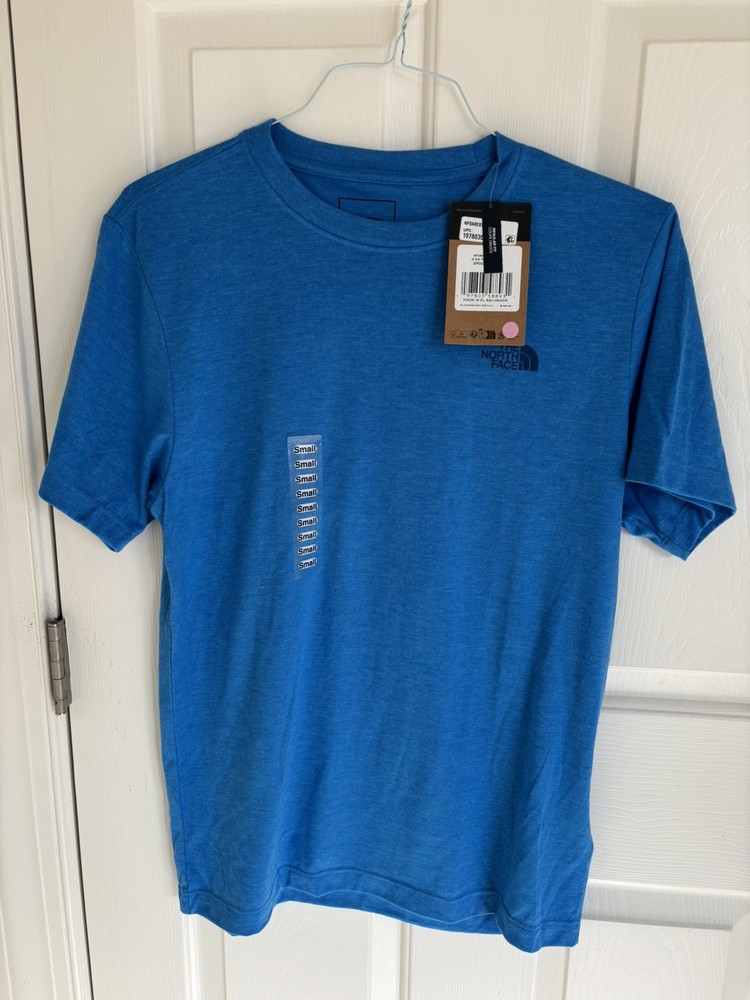 NWT $36 The North Face Men’s S Tri-Blend Tee Blue Performance Cotton Feel