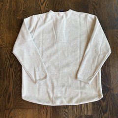 Vtg 90s Shaver Lake Knit Henley Mens S Cream Ribbed Thermal Pullover Sweater