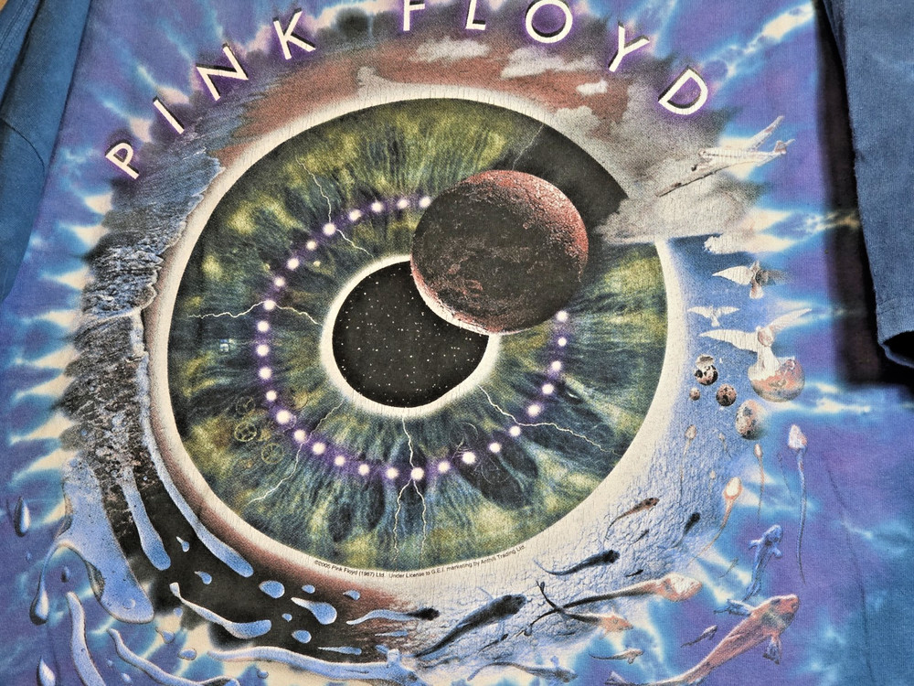 Pink Floyd Tie Dye T-Shirt Men’s 2XL Blue Graphic Band Tee Short Sleeve Cotton