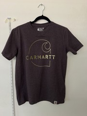 Carhartt Loose Fit Graphic Logo T-Shirt Brown Heather Size XS Made in Guatemala