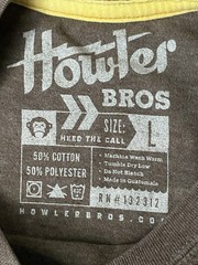 Howler Brothers Mens Brown Crew Pocket T-Shirt Short Sleeve Size L