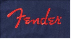 Fender Foil Spaghetti Logo T-Shirt, Blue, Size Small, Model #9123013096