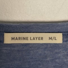 Marine Layer Absurdly Soft Signature Crew Neck Tee Heathered Blue Mens M/L