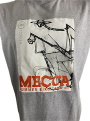 Mecca Men T-Shirt Vintage Y2K Summer Bike Heather Hip Hop Gray NWT L