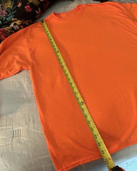 Mens ORANGE 2XL 3XL Cotton Tshirt Crew Neck Long Sleeve T-Shirt UNISEX