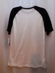 NWT George Mens M White/Black Raglan Short Sleeve T- Shirt Soft Moisture Wicking