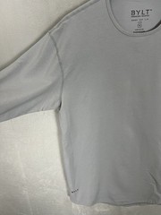 Bylt Drop Cut Lux Long Sleeve Shirt Men’s XL Grey Solid Stretch Gym Performance