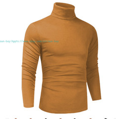 Men Lightweight Long Sleeve Knitted Pullover Tops Turtleneck base layer T-Shirts
