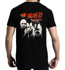 Misfits American Rock Band Men’s Double Design Black T-Shirts (Multiple Designs)