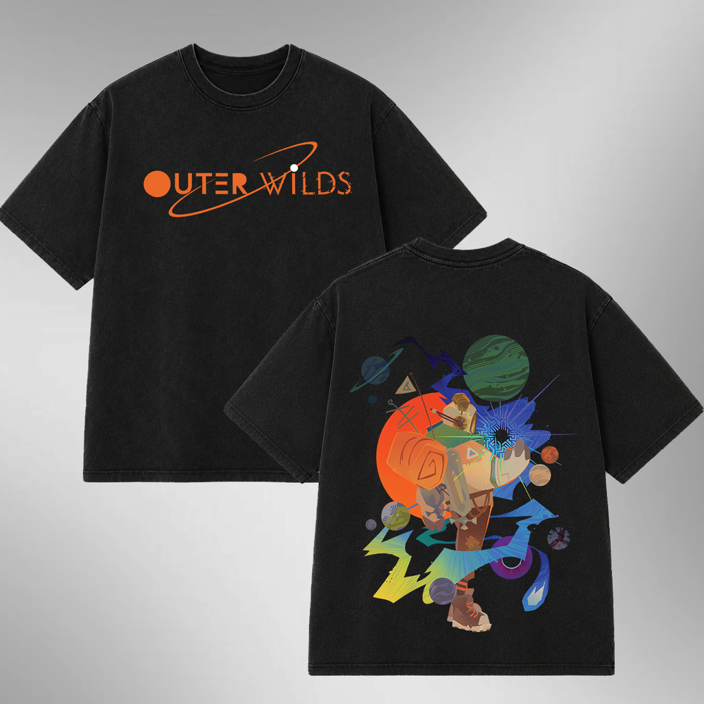 Outer Wilds V3 Washed T-Shirt, Hoodies Video Games, Horror Vintage Shirt,
