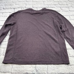 Eddie Bauer Mens Plum Waffle Knit Thermal Crew Neck Long Sleeve Shirt Large