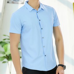Business Ice Silk Shirt Men’s Short-sleeved Non-iron Professional White High-end
