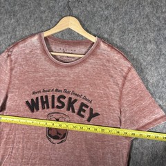 Lucky Brand Venice Burnout T-Shirt Men’s Medium Short Sleeve Red Whiskey Alcohol