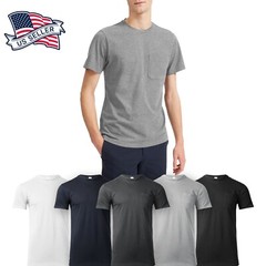 Mens Basic T Shirts Pocket Tee Short Sleeve Crew neck Premium Cotton Lightweight