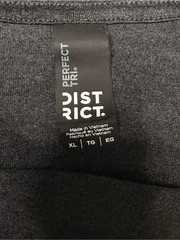 District Black Long-Sleeve Hooded Tee with Orange Badge