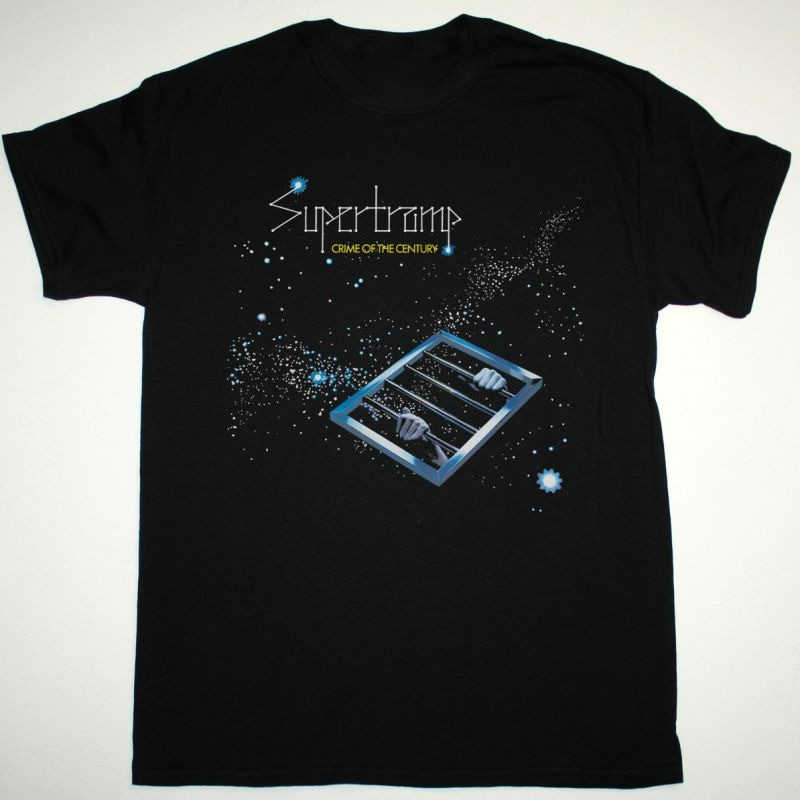 Crime Of The Century Supertramp Band Black T-Shirt Cotton BT241