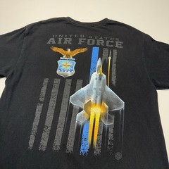 US Air Force Fighter Jet Military Plane Mens Shirt M Black Logo Retro Punk USA