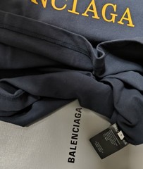 Balenciaga BB Laurel Logo Oversized T-Shirt Navy Blue