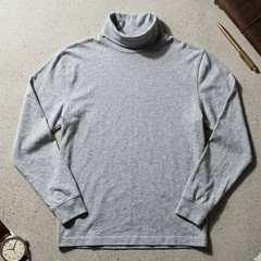 Arizona Mock Neck Long Sleeve Shirt Men’s XL Grey Stretch Cotton Layering Y2K