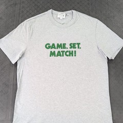 Lacoste T Shirt Game Set Match Tennis Gray Short Sleeve Unisex Adult XL