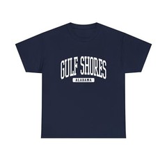 Gulf Shores Alabama Souvenir Beach, Aesthetic, Minimalist Navy Blue Tee