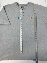 2 Carhartt Dearborn Henley Men 2XL Loose Fit XXL Gray Shirt Pocket Logo Workwear