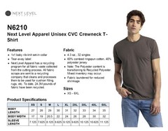 Next Level Apparel Unisex Premium CVC Crew Neck Short Sleeves T-Shirt N6210