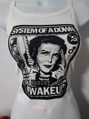 System of a down wake up crop top system of a down tank top ribbed hand cropped
