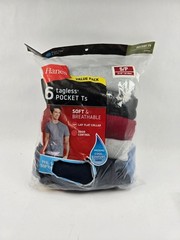 hanes tagless pocket tshirts 6 pack multicolored size small