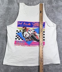 1991 Single Stitch Miller High Life Del Amo Motorcycle Graphics Tank Top Large