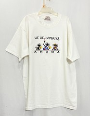 Vtg 90’s Aruba Size XL Souvenir Travel White T-Shirt Unisex WE BE GAMBLIN! EUC