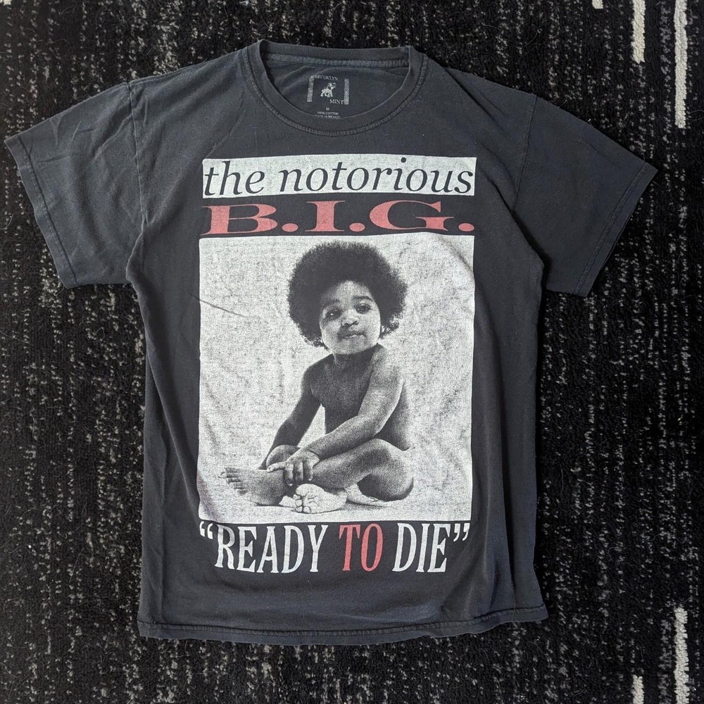The Notorios BIG Old Skool Rap Retro Style Black T shirt Unisex