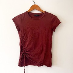 All Saints Oxblood Adjustable T-Shirt, Size Small