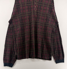 Vintage Northwest Territory Men’s Waffle Knit Henley Shirt Red XL