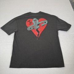 All Saints Shirt Mens Medium Black Oversized Snake Heart Tee Organic Cotton Gym