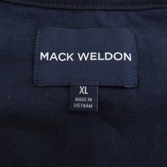 Mack Weldon Mens Shirt Navy Waffle Knit Long Sleeve Cotton Blend Size XL