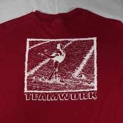 Vintage 90s Hanes Beefy-T Synchro Swimming Teamwork XL Red Graphic T Swim Team