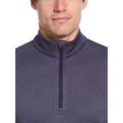 Ben Hogan Performance Men’s Blue Jacquard 1/4 Zip Long Sleeve Shirts: M-2XL