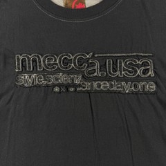 Vtg Mecca USA Style Scienz Scine Day One T Shirt Size 3XL Black Y2K Embroidered